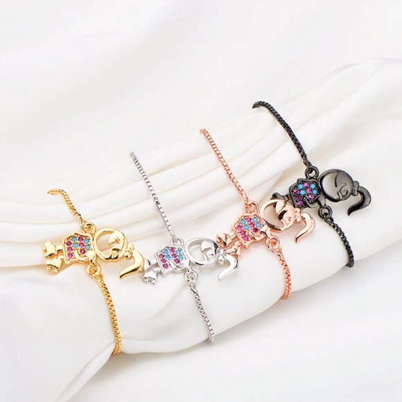 Skating Girl Hobby Yellow Gold Thin Bracelet - Picture 5 of 5